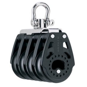 Harken Carbo Blok 40 mm firedobbelt, svirvel
