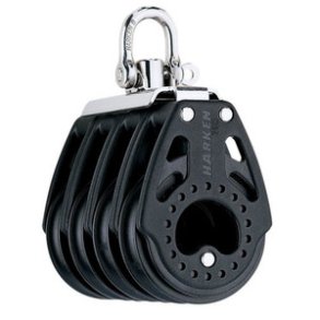 Harken Carbo Blok 75 mm firedobbelt, svirvel