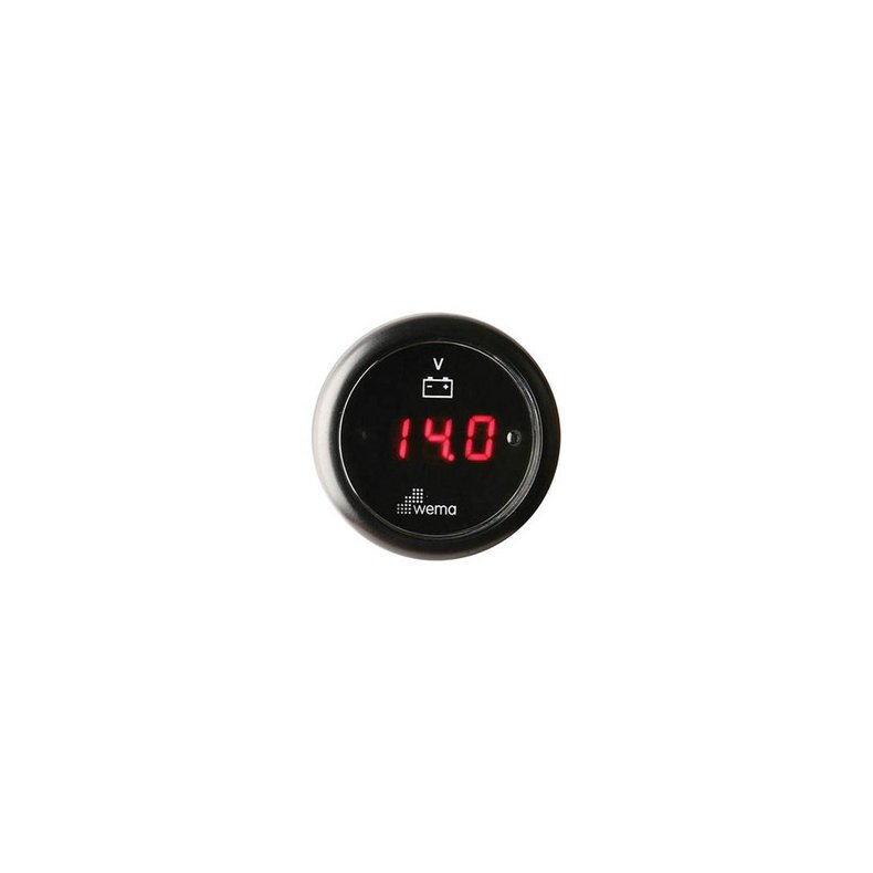 Wema Digital Voltmeter 12-24 Volt Sort