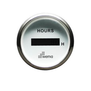 Wema Timetller LCD 12/24 Volt Hvidt RF