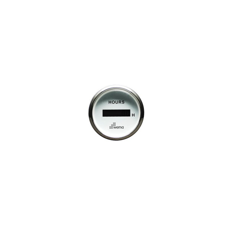 Wema Timetller LCD 12/24 Volt Hvidt RF