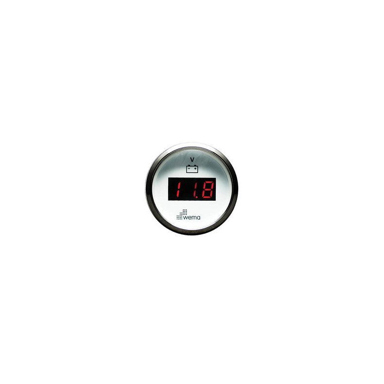 Wema Digit Voltmeter 12-24 Volt Hvidt RF