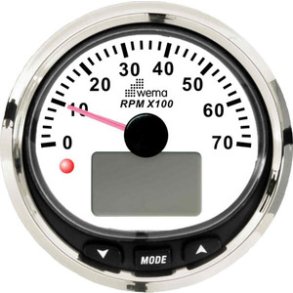 Wema Omdrejningstller 7000 omdr NMEA2000 Sort RF